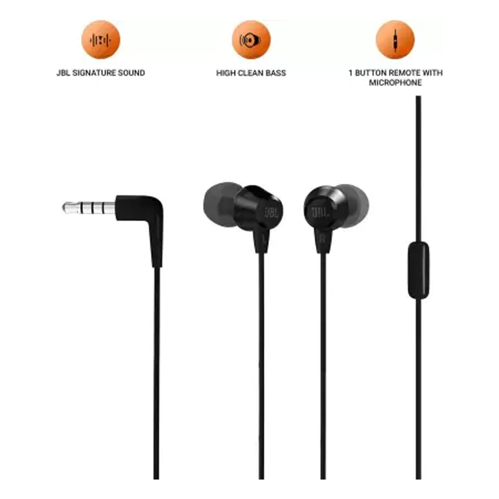 JBL T50HI Wired (Black, In the Ear)