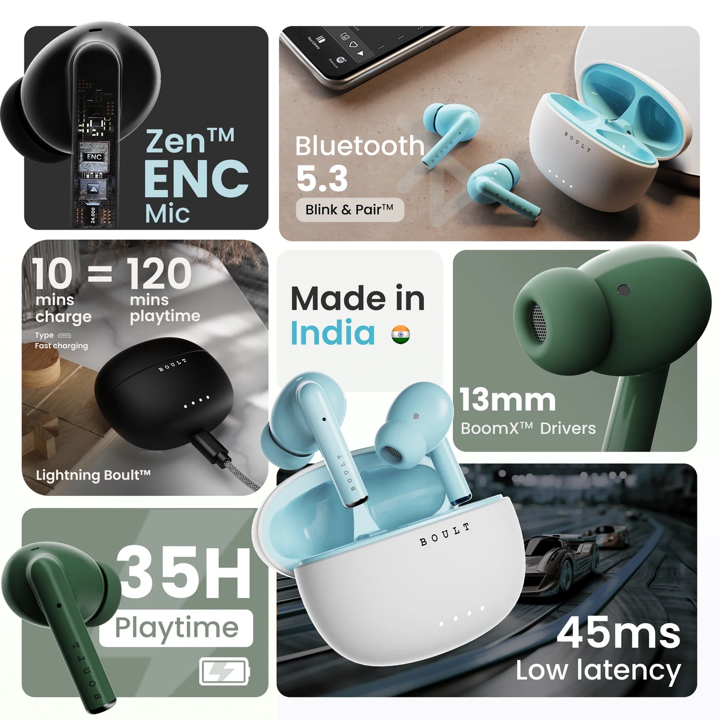 Boult Earbuds K35 BT 5.3 ENC