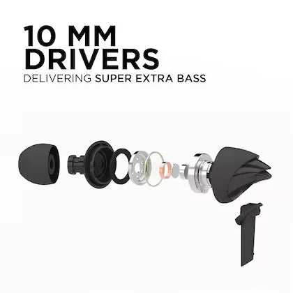 Bassheads 100 Wired Earphone with 10mm Dynamic Drivers, Stylish Hawk-inspired Design, Super Extra Bass